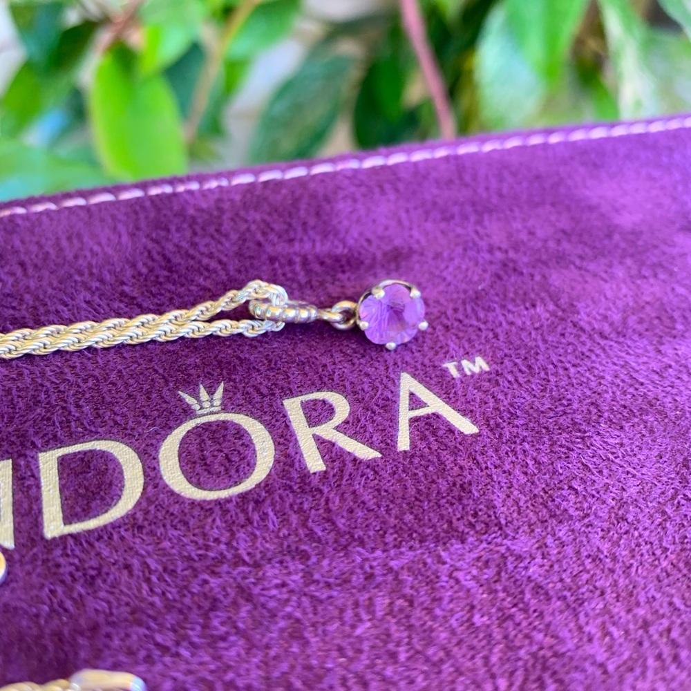 Pandora Sterling Silver Amethyst necklace
